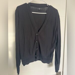 J.Crew Black Button-Up Cardigan Sweater – Size XL
